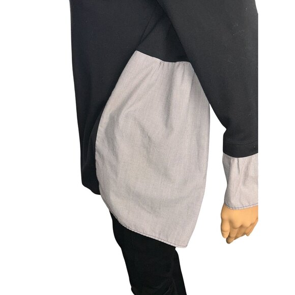 Loft Womens Mixed Media Sweater Blouse Size S Preppy Sloanie Academia - Picture 9 of 11